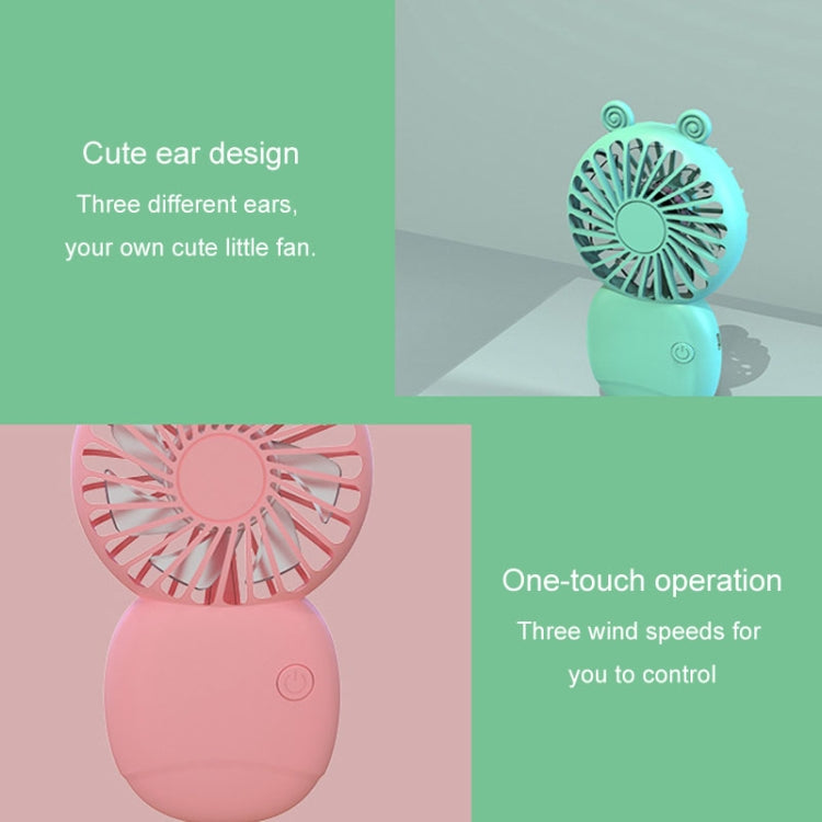 Summer Cartoon Pocket Handheld Stand Fan Rechargeable Silent Mini Fan(Green) | Kalsten