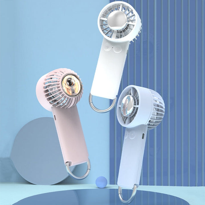 Outdoor Handheld Ice Air Conditioning Fan Astronaut Night Light Semiconductor Cooling Fan(Light Blue) | Kalsten