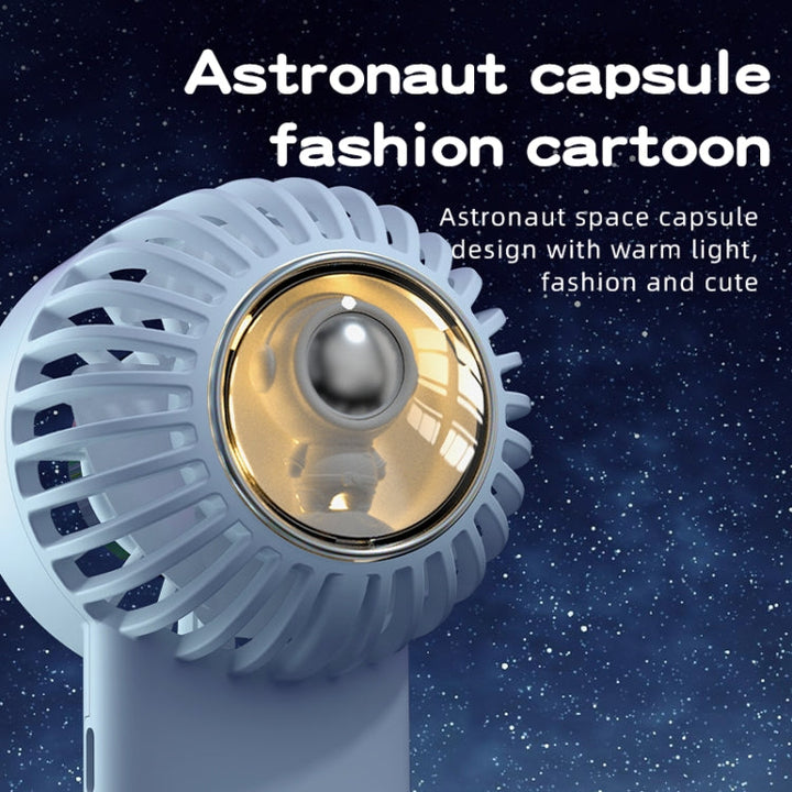 Outdoor Handheld Ice Air Conditioning Fan Astronaut Night Light Semiconductor Cooling Fan(Light Blue) | Kalsten
