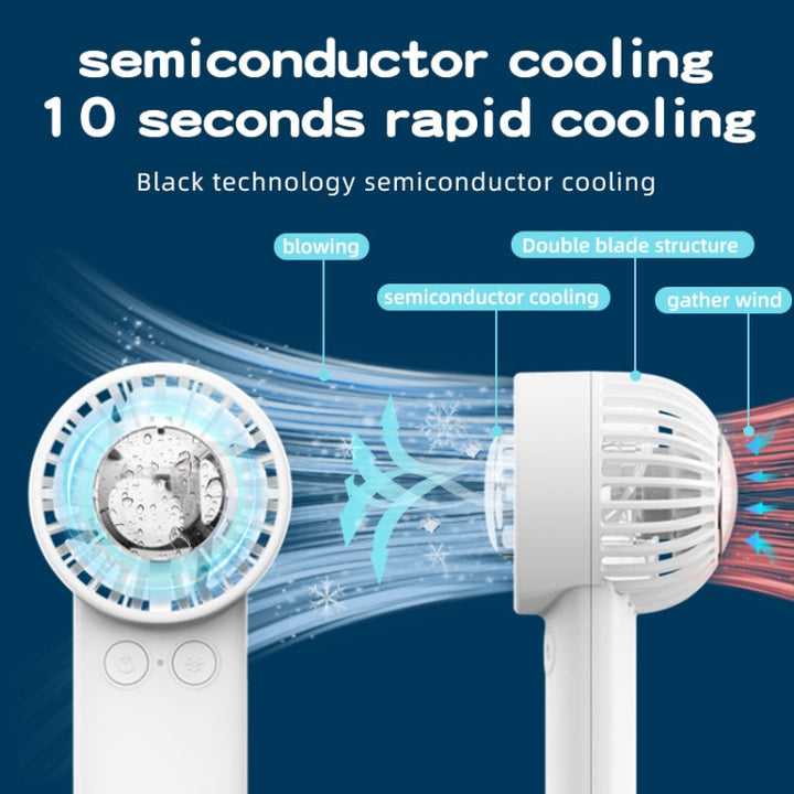 Outdoor Handheld Ice Air Conditioning Fan Astronaut Night Light Semiconductor Cooling Fan(Light Blue) | Kalsten