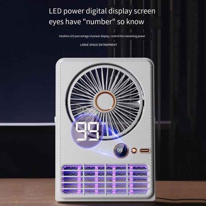 2-in-1 Household Electric Fan Mosquito Killer Lamp LED Digita lDesktop Fan, Color: Plug-in Black | Kalsten