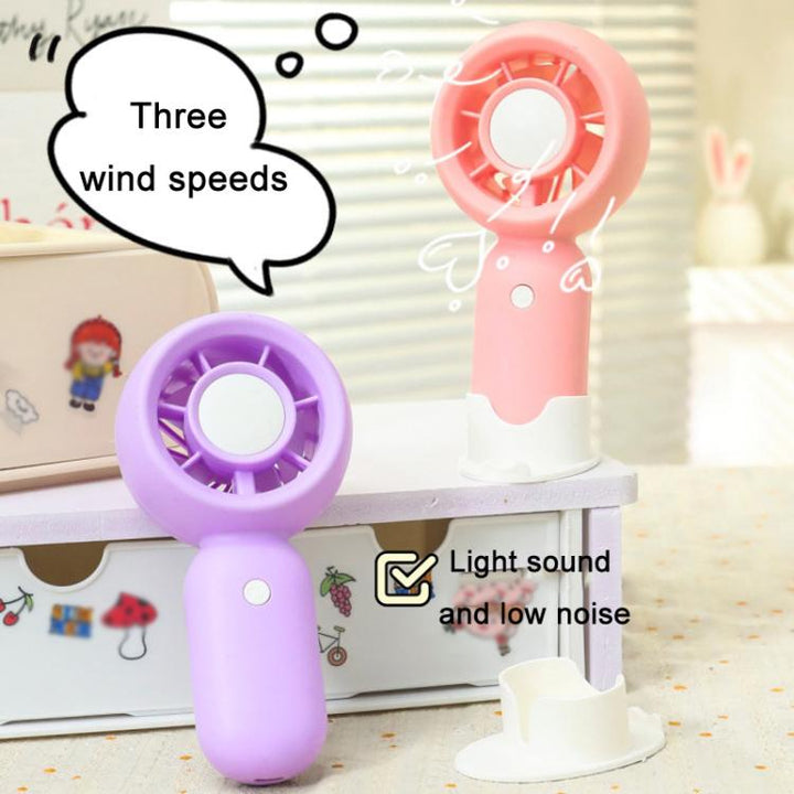 Handheld Rechargeable Fan Outdoor Camping Cooling Fan With Phone Holder Base(Green) | Kalsten