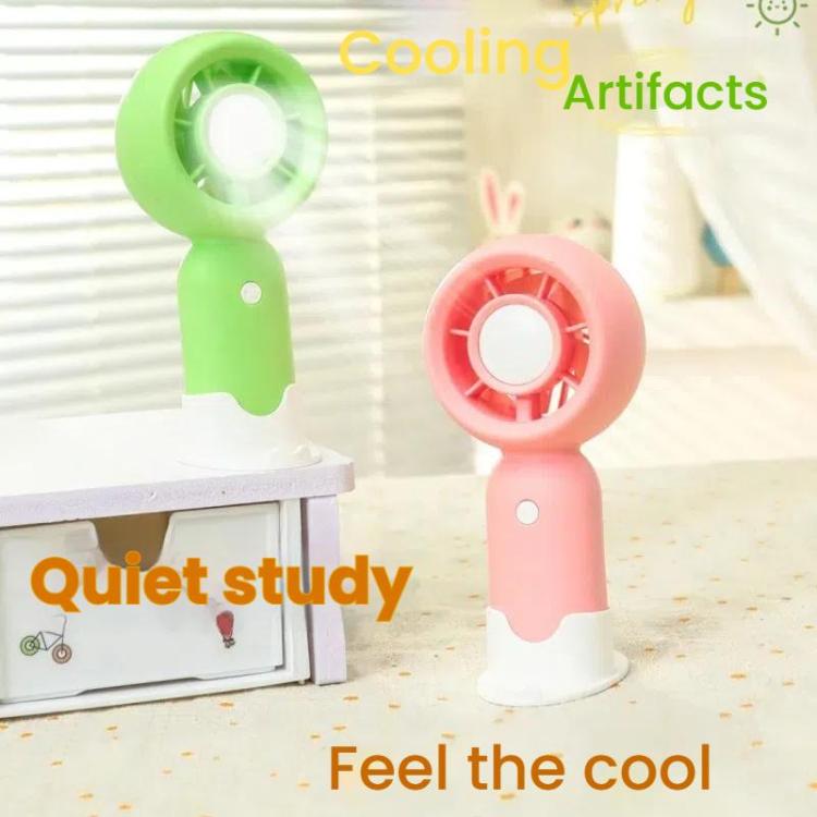 Handheld Rechargeable Fan Outdoor Camping Cooling Fan With Phone Holder Base(Green) | Kalsten