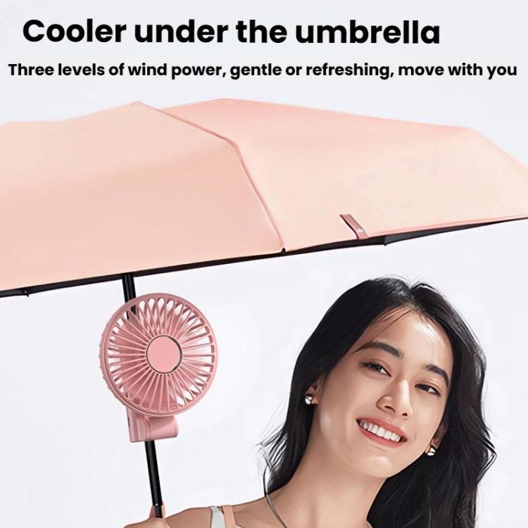 Folding Hanging Umbrella Fan USB Handheld Portable Umbrella Clip Fan Compact Desktop Fan(Pink) | Kalsten