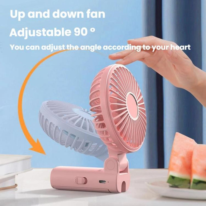 Folding Hanging Umbrella Fan USB Handheld Portable Umbrella Clip Fan Compact Desktop Fan(Pink) | Kalsten