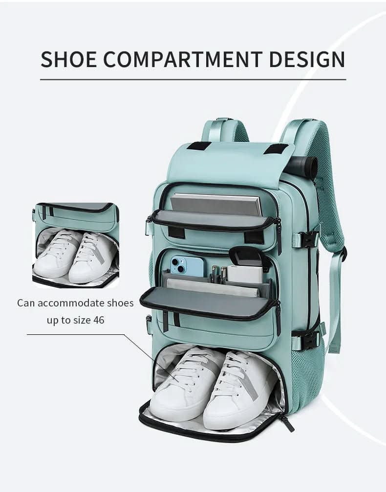 Kalsten | Travel backpack with USB connection, shoe compartment & anti-theft compartment