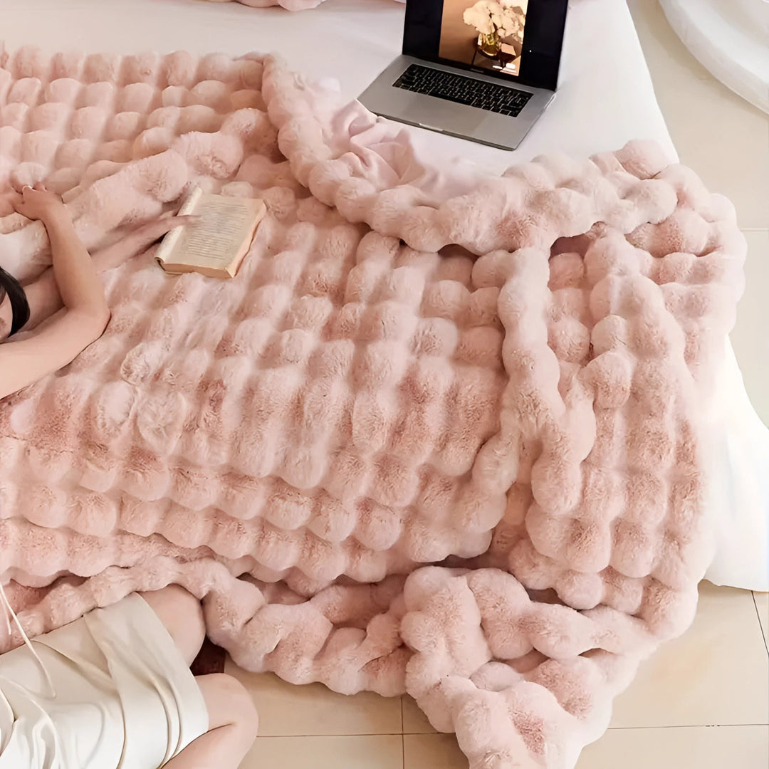 Kalsten | Faux Fur Chunky Knit Duvet Cover Throw