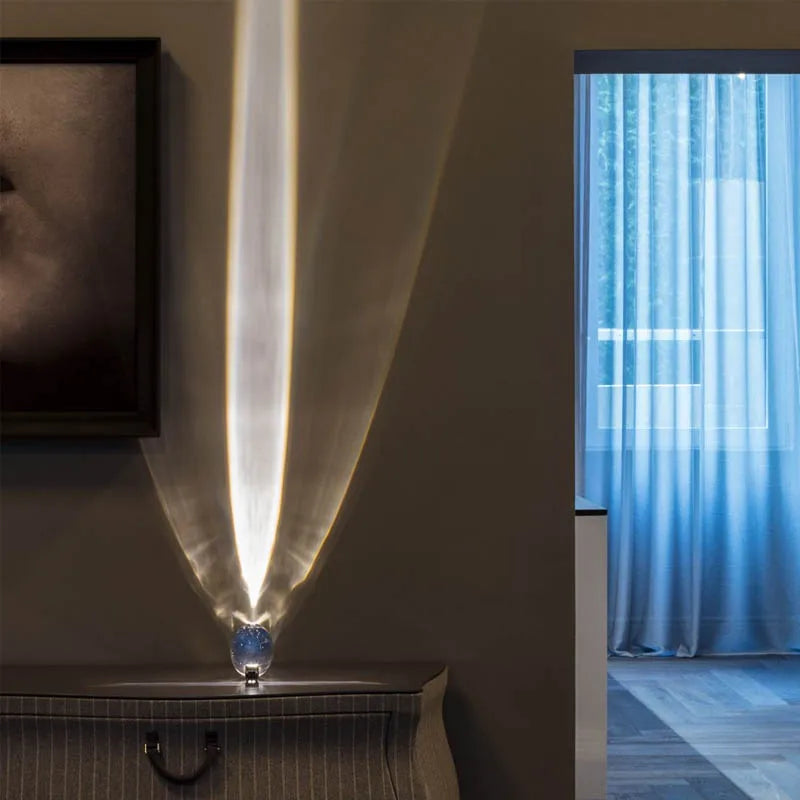 Crystal LED Table Lamp "Eye of the Sky" – Italian Designer Nightstand Projector Lamp for Living and Bedroom Decoration | Kalsten