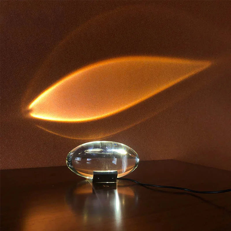 Crystal LED Table Lamp "Eye of the Sky" – Italian Designer Nightstand Projector Lamp for Living and Bedroom Decoration | Kalsten
