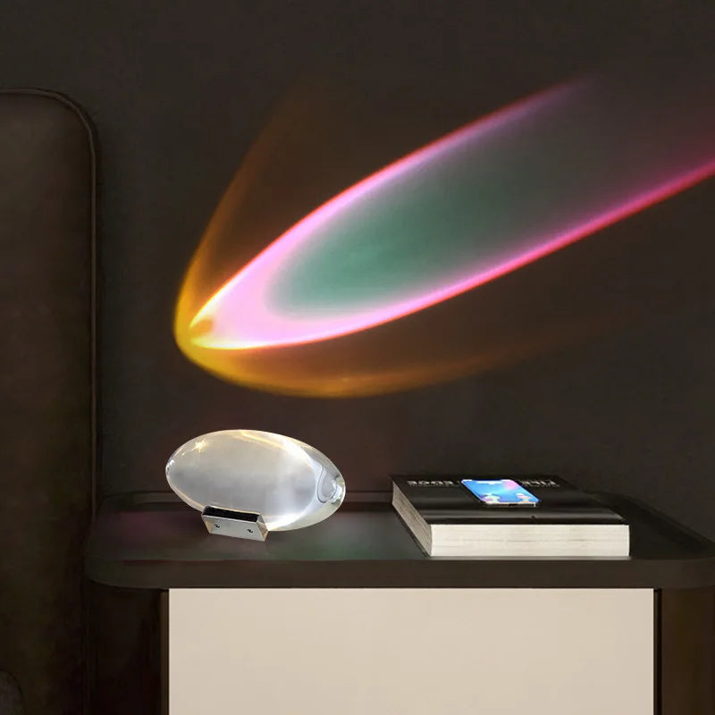 Crystal LED Table Lamp "Eye of the Sky" – Italian Designer Nightstand Projector Lamp for Living and Bedroom Decoration | Kalsten