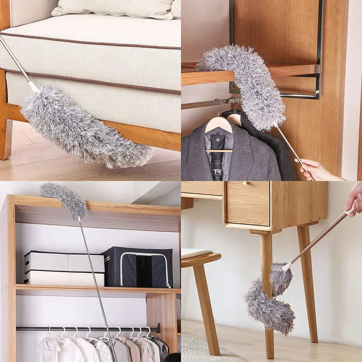 Kalsten | Telescopic dust duster with extra long microfiber head (Free 3 replacement cleaning heads)