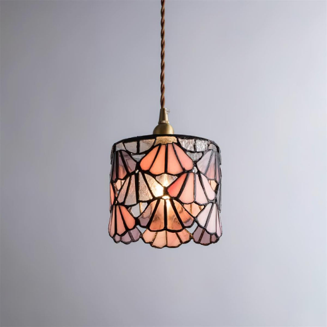 Pendant Light Glass 5.3 in Blue Pink Brass Stained Ceiling Lamp Vintage Home Dining Room Kitchen Lighting | Kalsten