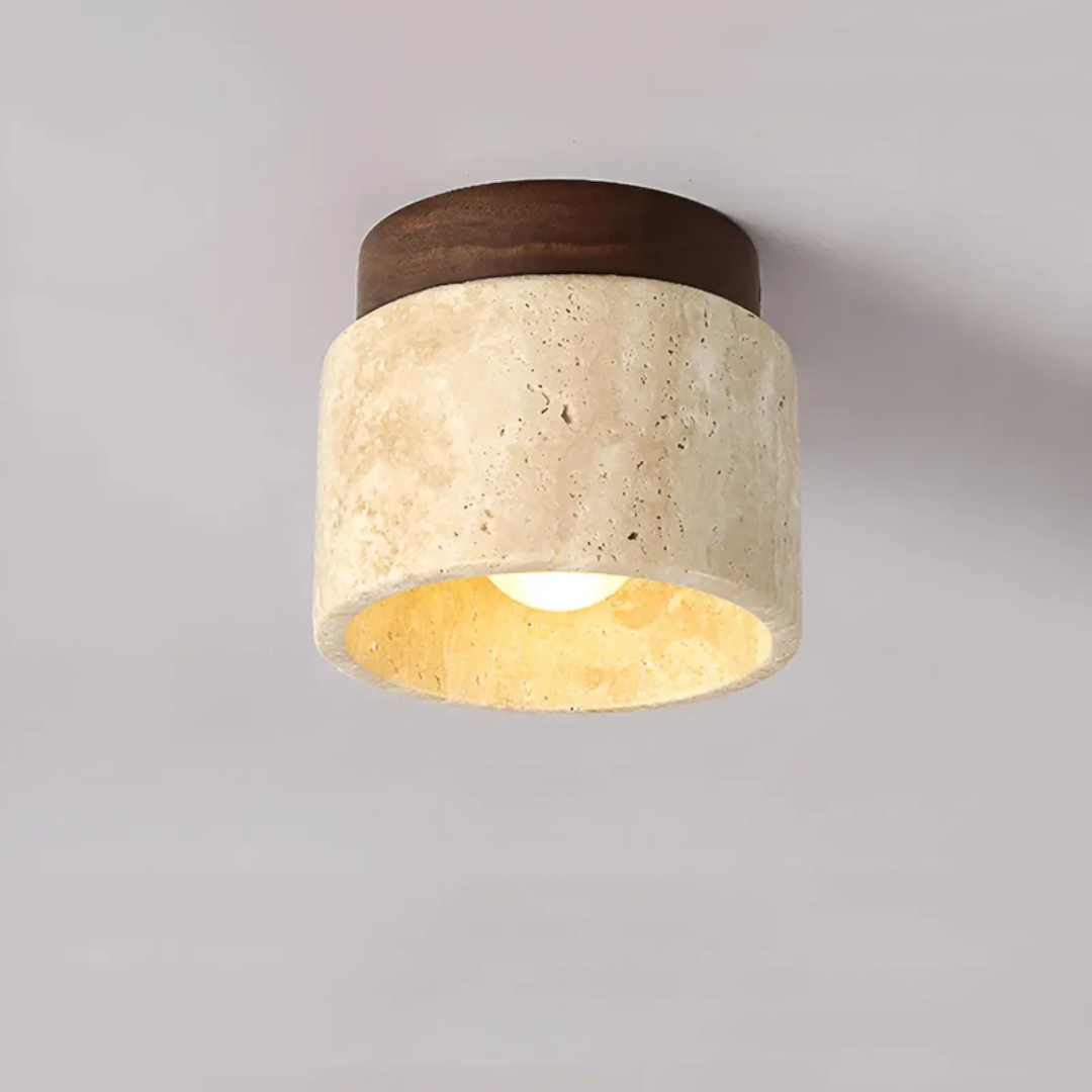 Wabi Sabi Yellow Marble Japanese Ceiling Lamp - TranquilStone | Kalsten