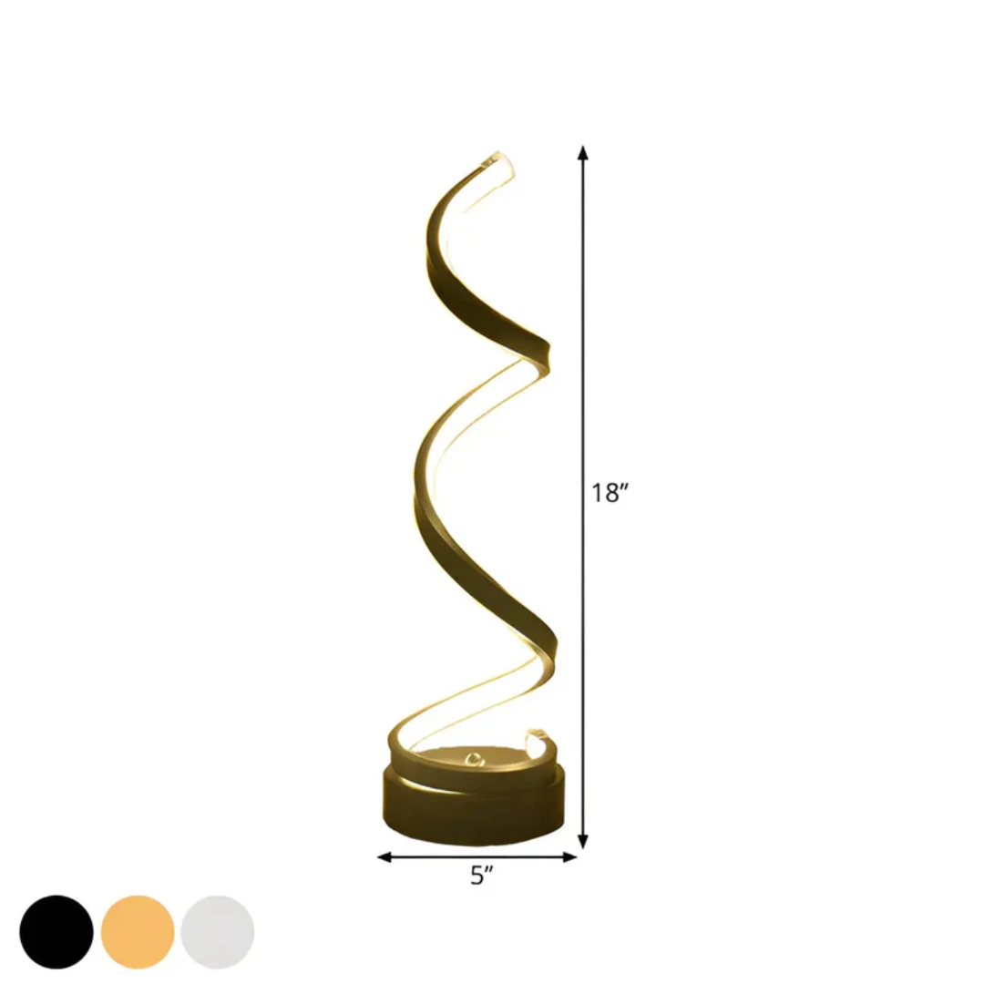 Dimmable Modern Spiral Table Lamp - LumaSpiral | Kalsten