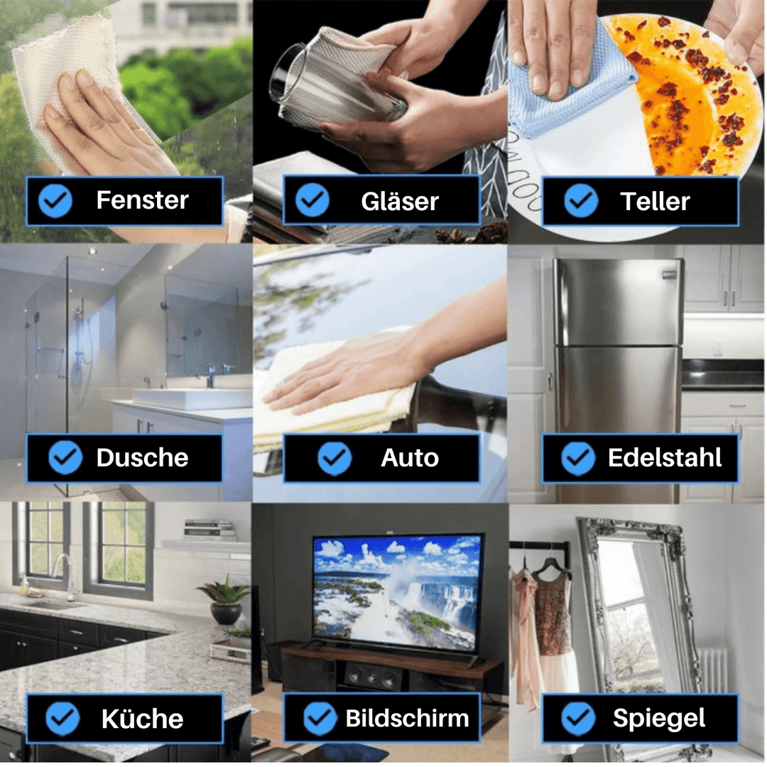Soft Touch Wonder Cloth – Stripe-Free Cleaning of Glass, Mirrors & Stainless Steel | Kalsten