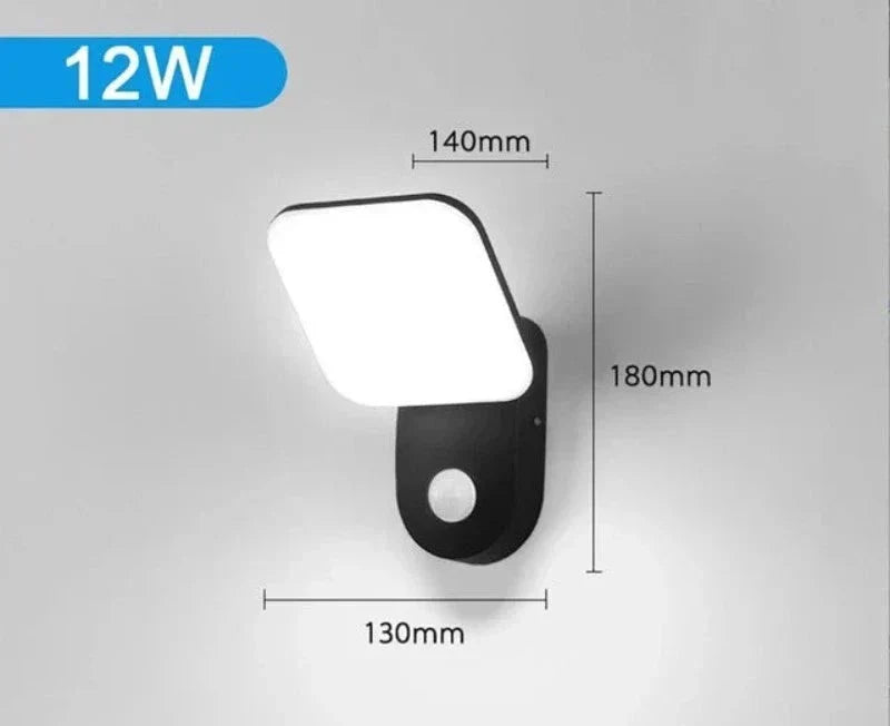 Modern LED porch light with motion sensor - Waterproof outdoor lighting, energy-saving, ideal for terrace and entrance | Kalsten