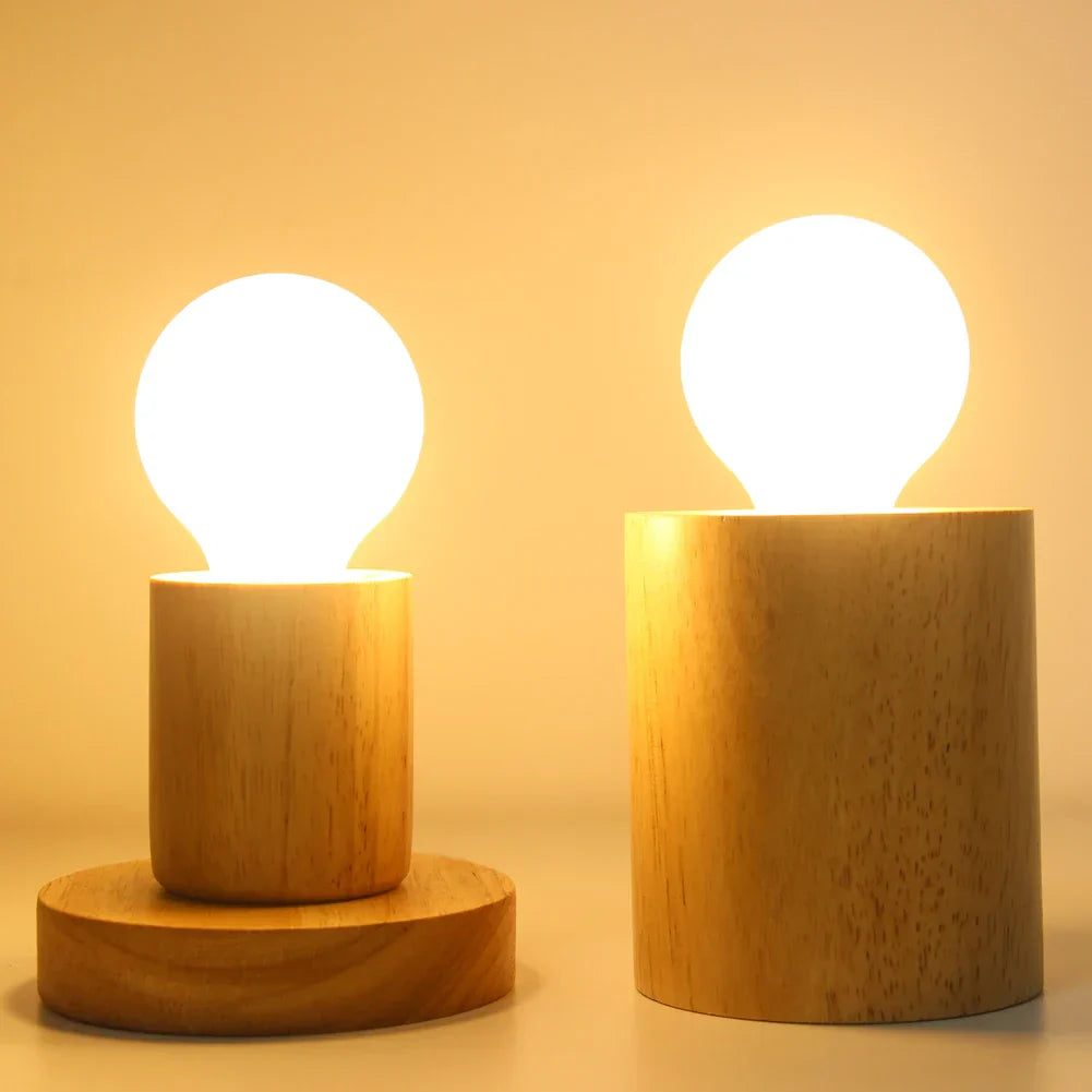 Retro Wooden Table Lamp with Light Ball – Decorative Lighting for Home | Kalsten