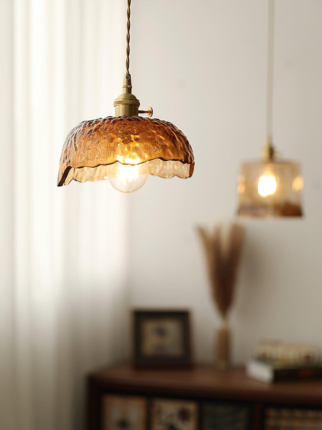 Vintage Brown Glass Droplight Pendant Light | Kalsten