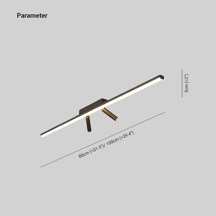 Ceiling Light Metal Linear 31.5 in Adjustable Spot Living Room Modern LED Fixture Minimalist Indoor Lighting | Kalsten