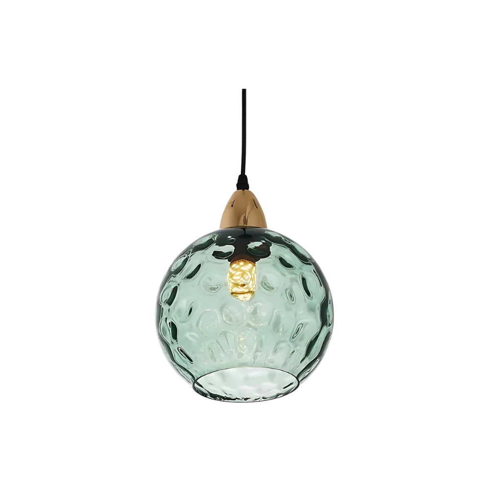 Pendant Light Ripple Glass 7.9 in Sphere Adjustable Dining Room Kitchen Hanging Ceiling Lamp Modern Nordic Minimalist Fixture | Kalsten