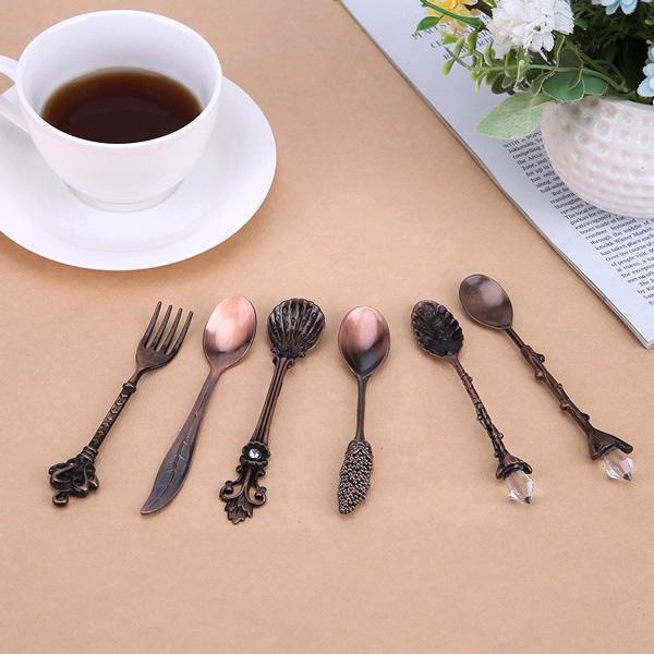 Whimsical Vintage Dessert Spoons (Set of 6) | Kalsten