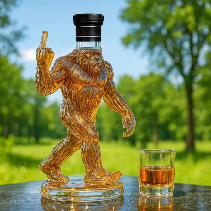 Whiskey Decanter Funny Bigfoot Glass Bottle Kalsten