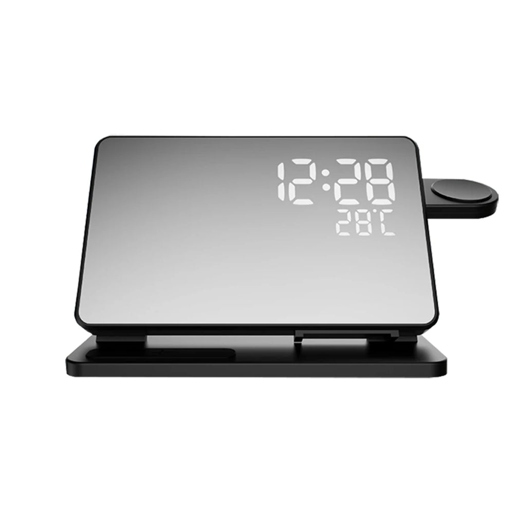 Kalsten | 3-in-1 Quick Charge Station | Premium Wireless Fast Charging Docking Station with Alarm Clock | for Apple iPhone, Watch & AirPods