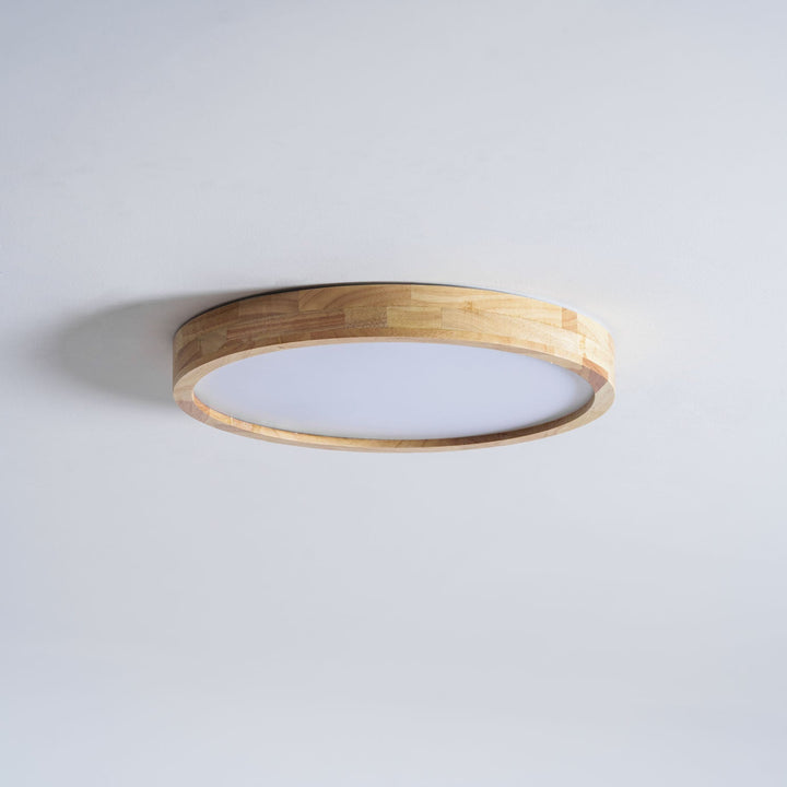 Wooden Geometric Ceiling Light 23.6 in LED Adjustable Wood Indoor Lamp | Kalsten