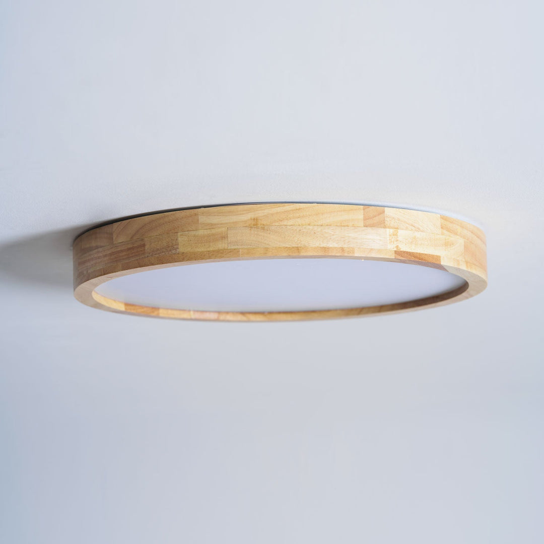 Wooden Geometric Ceiling Light 23.6 in LED Adjustable Wood Indoor Lamp | Kalsten