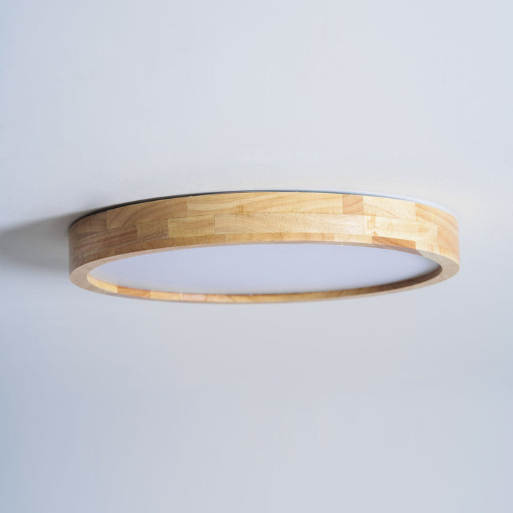 Wooden Geometric Ceiling Light 23.6 in LED Adjustable Wood Indoor Lamp | Kalsten