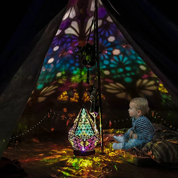 PrismaGlow Holographic LED Projector Lamp - Colorful Ambient Lighting Kalsten