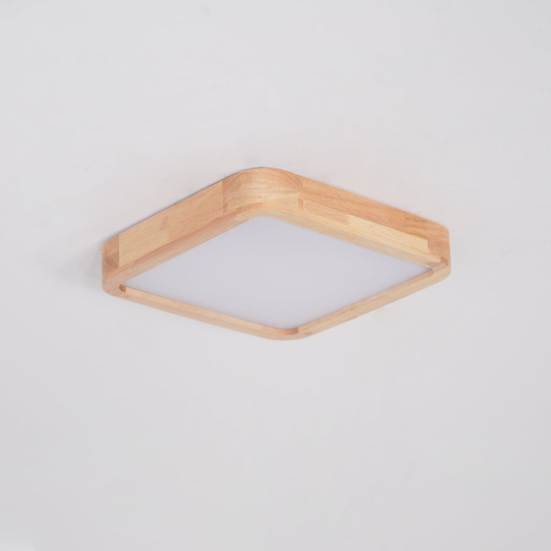 Wooden Geometric Ceiling Light 23.6 in LED Adjustable Wood Indoor Lamp | Kalsten