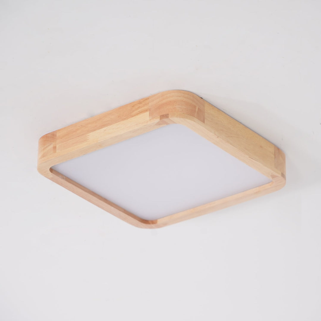 Wooden Geometric Ceiling Light 23.6 in LED Adjustable Wood Indoor Lamp | Kalsten