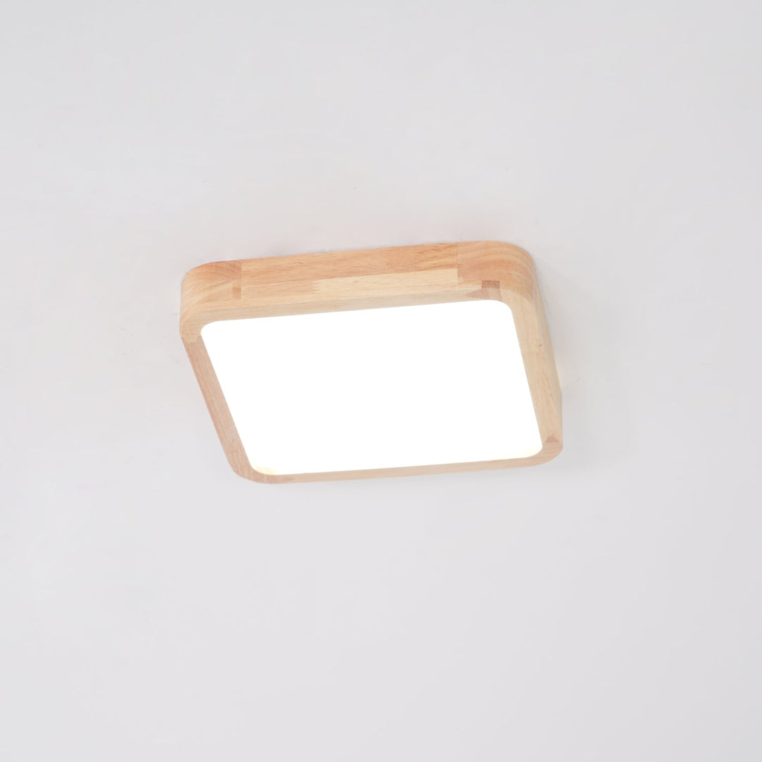 Wooden Geometric Ceiling Light 23.6 in LED Adjustable Wood Indoor Lamp | Kalsten