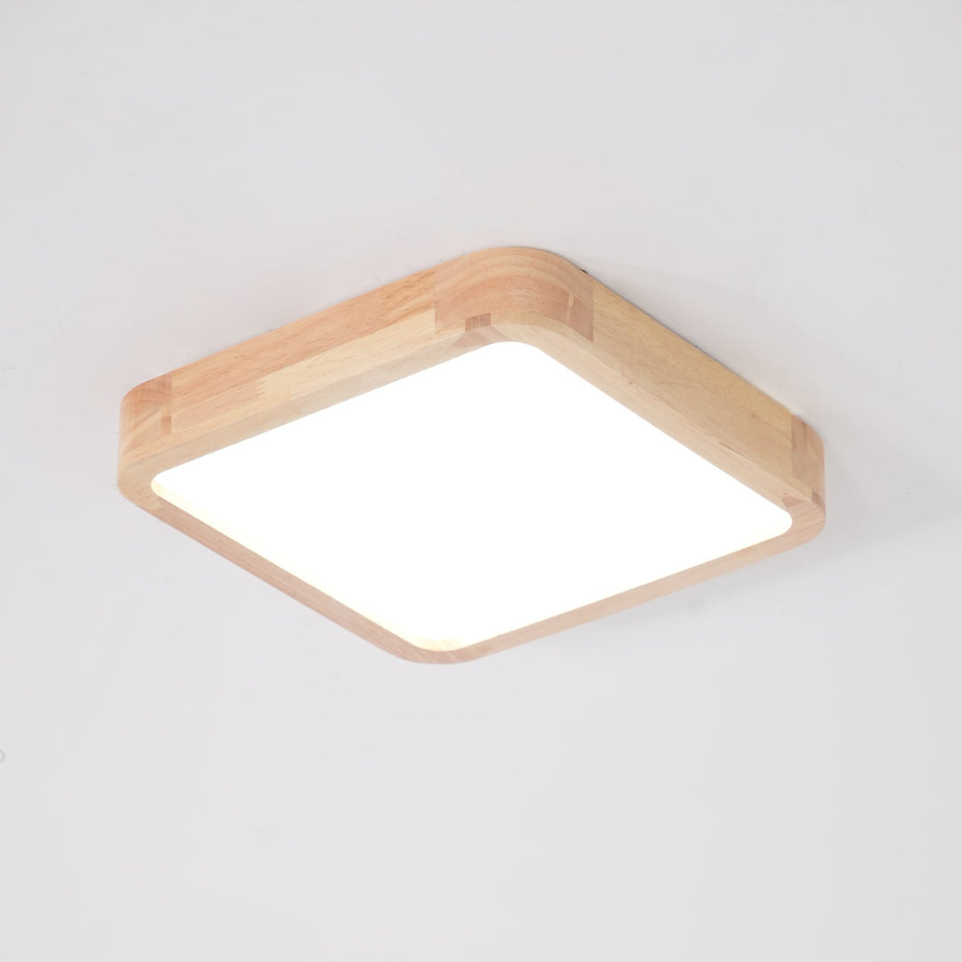 Wooden Geometric Ceiling Light 23.6 in LED Adjustable Wood Indoor Lamp | Kalsten
