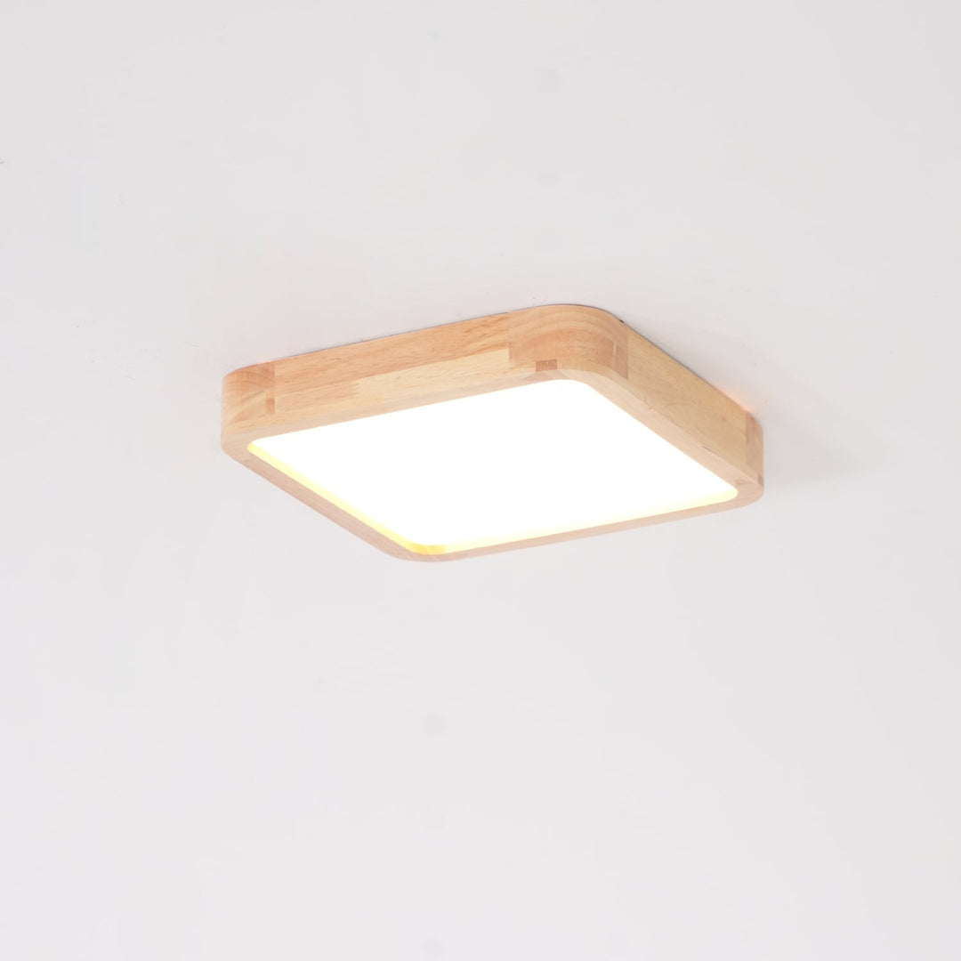 Wooden Geometric Ceiling Light 23.6 in LED Adjustable Wood Indoor Lamp | Kalsten