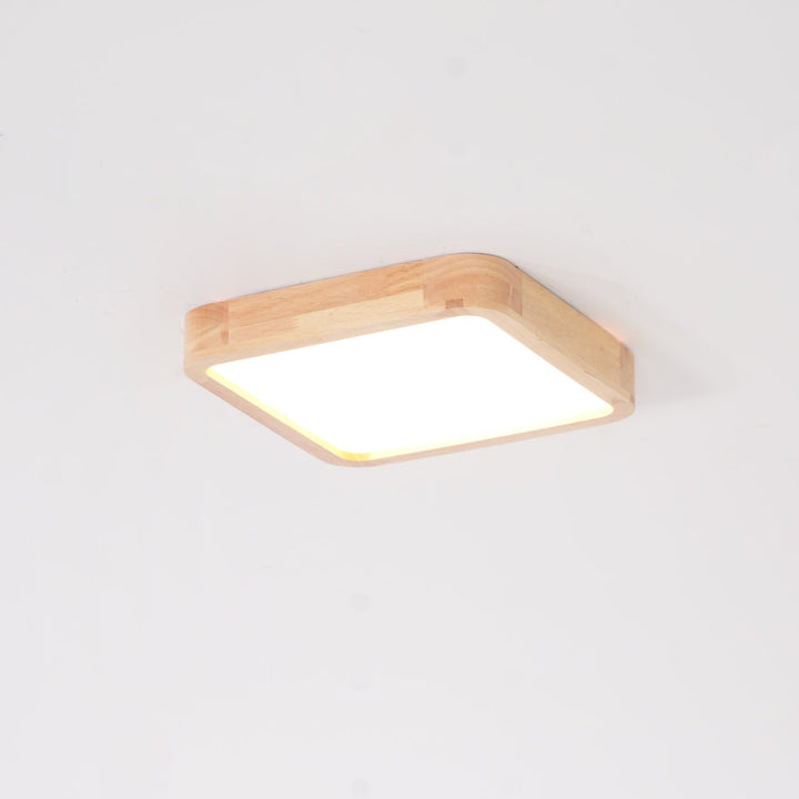 Wooden Geometric Ceiling Light 23.6 in LED Adjustable Wood Indoor Lamp | Kalsten