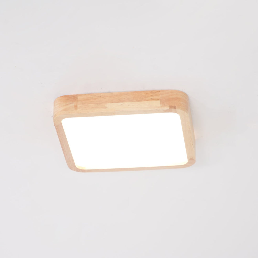 Wooden Geometric Ceiling Light 23.6 in LED Adjustable Wood Indoor Lamp | Kalsten