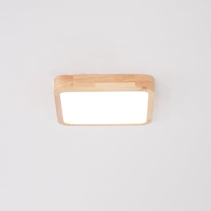Wooden Geometric Ceiling Light 23.6 in LED Adjustable Wood Indoor Lamp | Kalsten
