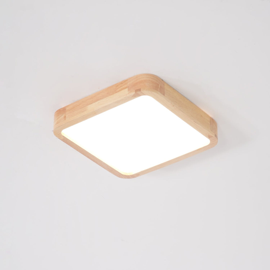 Wooden Geometric Ceiling Light 23.6 in LED Adjustable Wood Indoor Lamp | Kalsten
