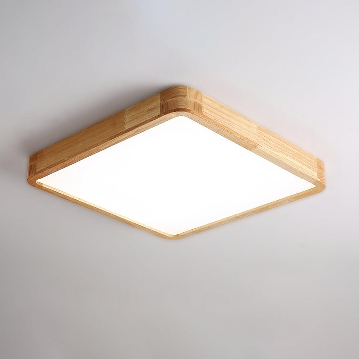 Wooden Geometric Ceiling Light 23.6 in LED Adjustable Wood Indoor Lamp | Kalsten