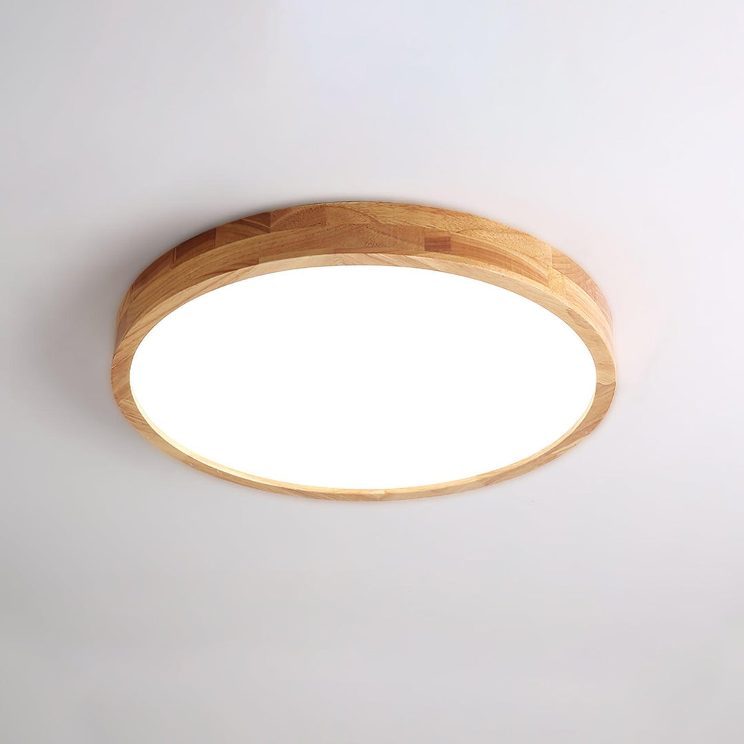 Wooden Geometric Ceiling Light 23.6 in LED Adjustable Wood Indoor Lamp | Kalsten