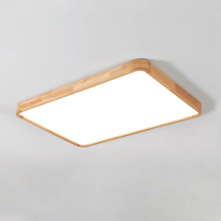 Wooden Geometric Ceiling Light 23.6 in LED Adjustable Wood Indoor Lamp | Kalsten
