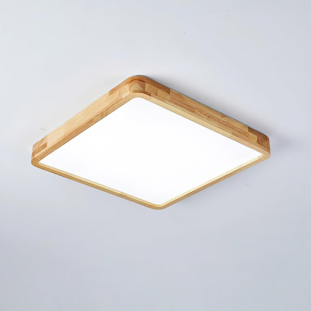 Wooden Geometric Ceiling Light 23.6 in LED Adjustable Wood Indoor Lamp | Kalsten