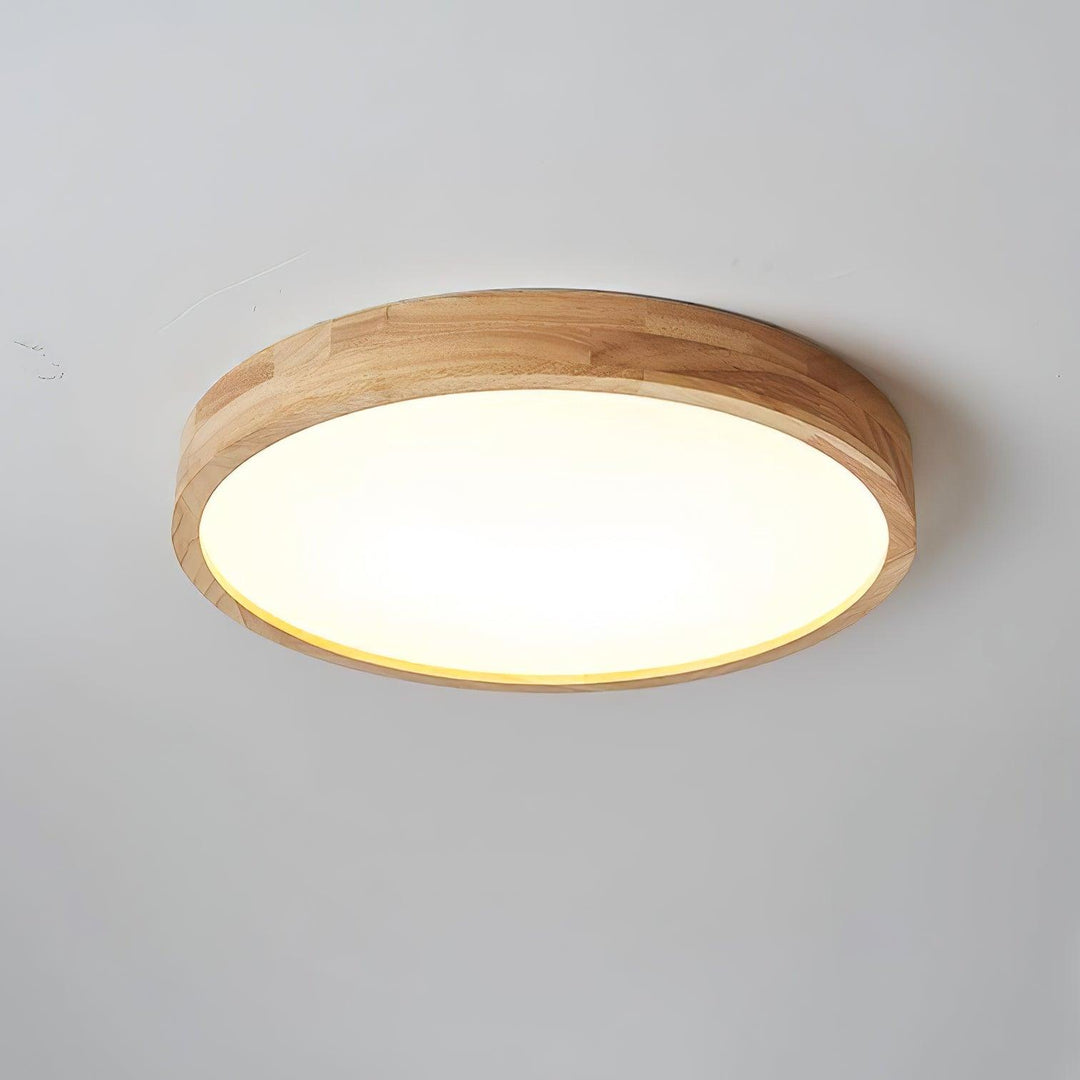 Wooden Geometric Ceiling Light 23.6 in LED Adjustable Wood Indoor Lamp | Kalsten