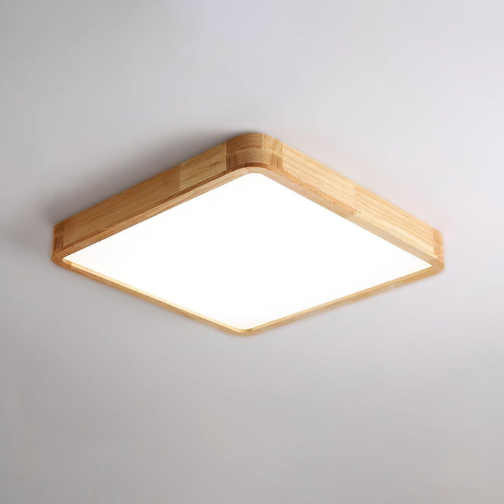 Wooden Geometric Ceiling Light 23.6 in LED Adjustable Wood Indoor Lamp | Kalsten