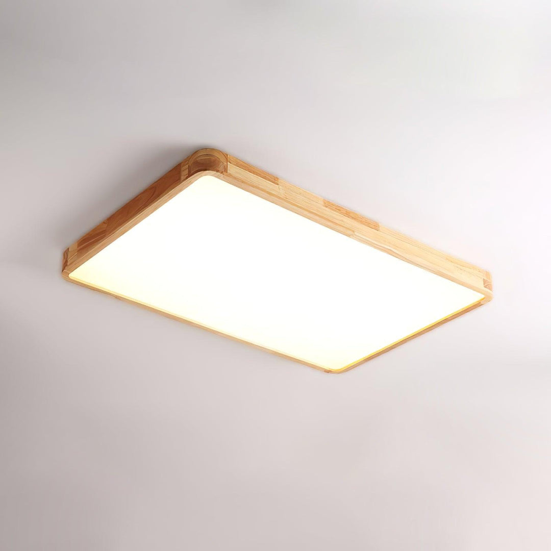 Wooden Geometric Ceiling Light 23.6 in LED Adjustable Wood Indoor Lamp | Kalsten