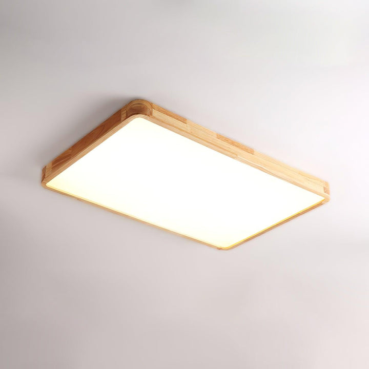 Wooden Geometric Ceiling Light 23.6 in LED Adjustable Wood Indoor Lamp | Kalsten