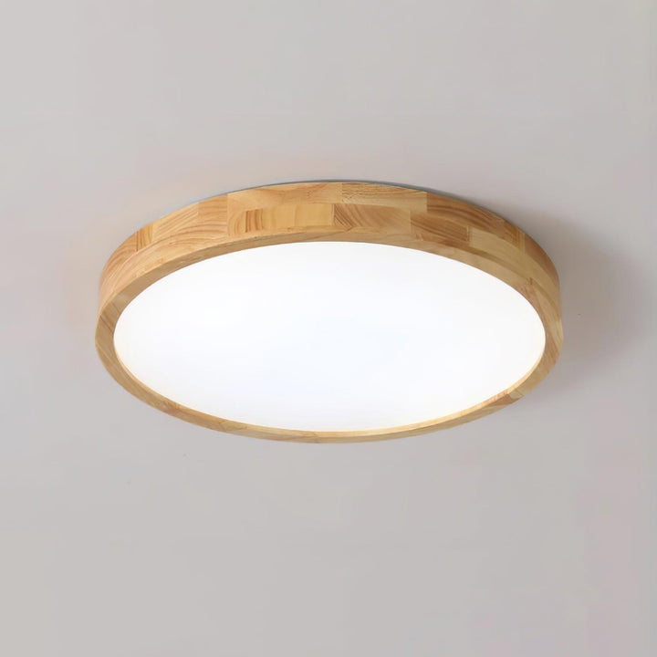 Wooden Geometric Ceiling Light 23.6 in LED Adjustable Wood Indoor Lamp | Kalsten