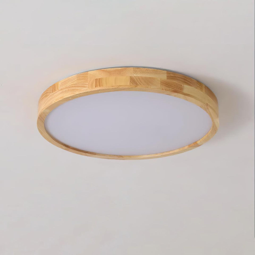 Wooden Geometric Ceiling Light 23.6 in LED Adjustable Wood Indoor Lamp | Kalsten